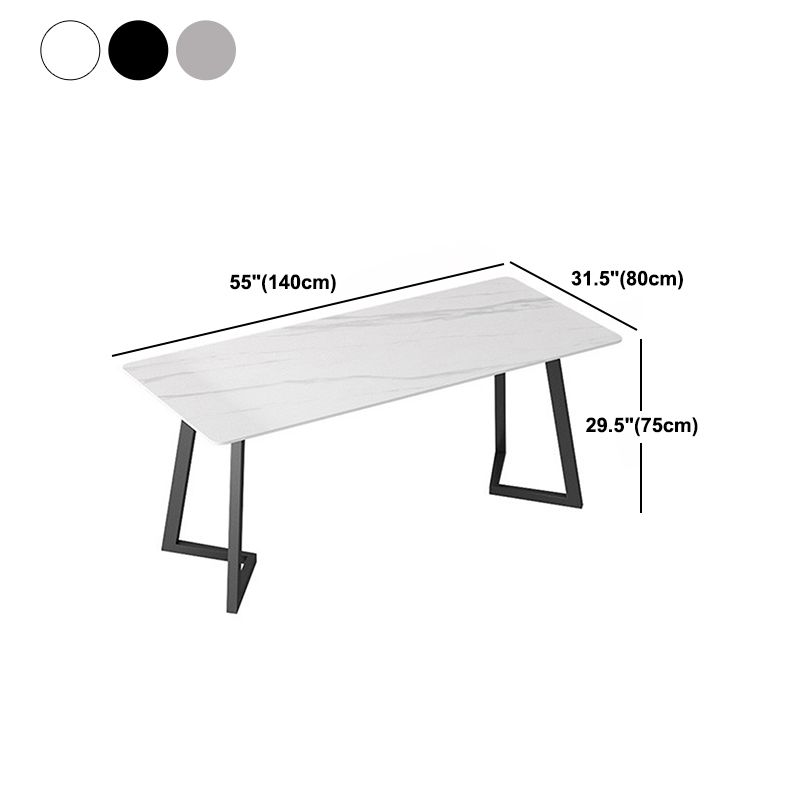 Modernes rechteckiges Esstisch-Set, 1/4/7-teilig, Dinette-Set mit Sintersteinplatte