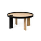 Scandinavian 2 Piece Round Bunching Tables with Wooden Legs and Top