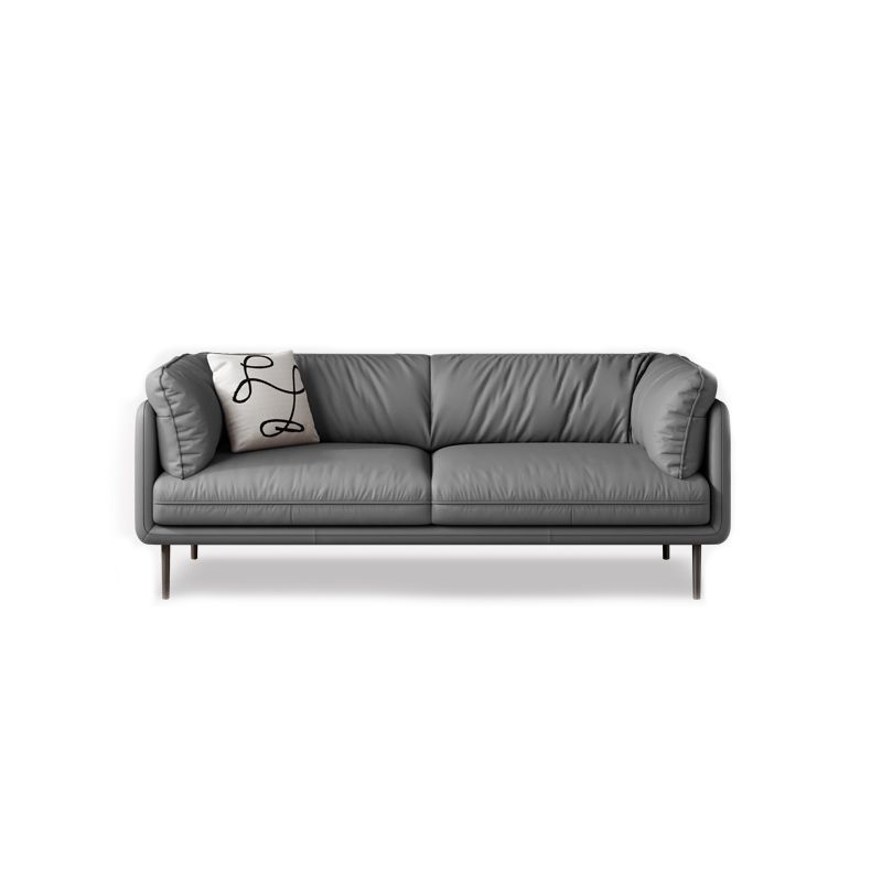 Faux Leather Tight Back Settee Modern Square Arm Couch in Black/Brown/Gray Clearhalo 'furn' 'furn_sofas' 'Furniture' 'furniture_sofas' 'Living Room Furniture' 'Sofa' 'sofas' 1200x1200_b6e24232-7d72-4950-ba31-8e3f22ed4a44