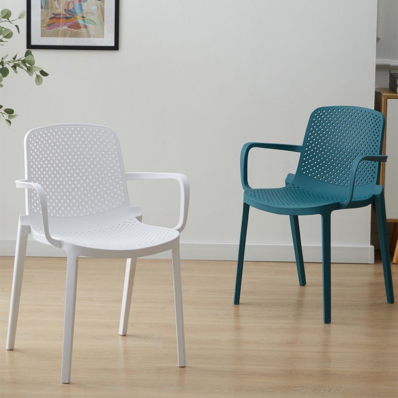 Scandinavian Plastic Dining Arm Chair Solid Back Kitchen Dining Armchair Clearhalo ' kitchen&dining_furn' 'Dining Chairs' 'Dining Tables & Seating' 'dining_chair' 'furn' 'furn_dining_chair' 'Furniture' 'furniture_dining_chair' 'Kitchen & Dining Furniture' 'kitchen' 1200x1200_b6e366c9-3115-4e77-8b42-9270b26b579a