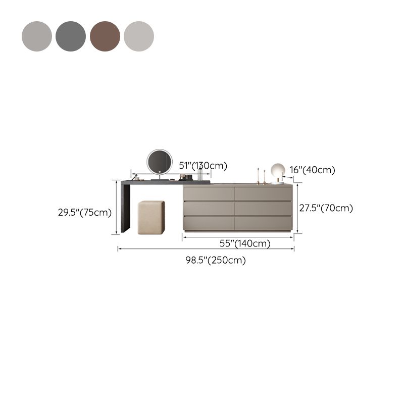 引き出しスタンディングバニティドレッシングテーブルを備えた現代の照明付き鏡