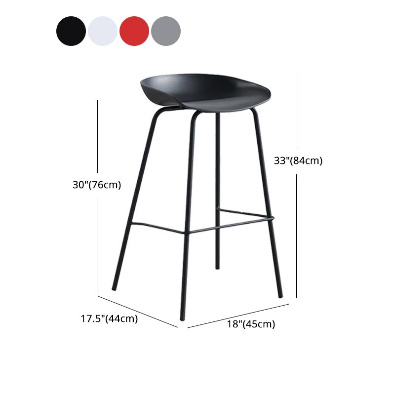 Scandinavian Metal Plastic Counter Stools Backless Bar Stools with Bucket Seat Clearhalo 'Bar Furniture' 'Bar Stools' 'bar_stools' 'furn' 'furn_bar_stools' 'furniture_bar_stools' 'Kitchen & Dining Furniture' 'kitchen&dining_furn' 'kitchen' 'kitchen_furn' Furniture' 1200x1200_b6e4b7f7-8f99-4eb2-953b-457c192258cf