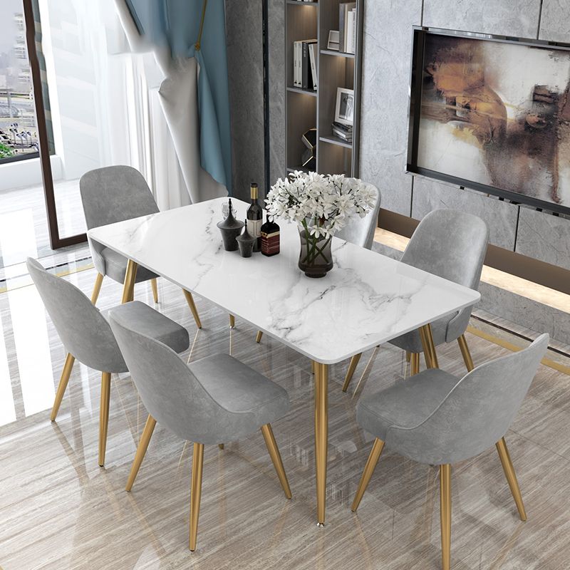 Tripod Base Dining Table Traditional Luxury Rectangle Stone and Iron Dining Table Clearhalo 'Dining Tables & Seating' 'Dining Tables' 'dining_table' 'furn' 'furn_dining_table' 'Furniture' 'furniture_dining_table' 'Kitchen & Dining Furniture' 1200x1200_b6e4d709-18d7-4eee-a610-f6dbfae81d79