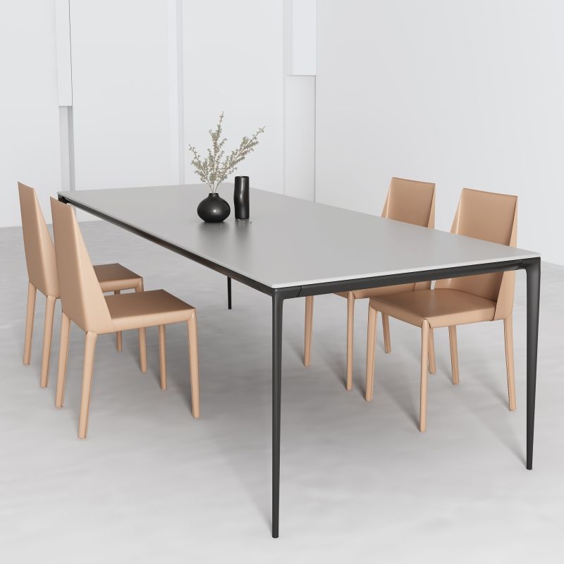 Designer Style 1/2/4/5 Pieces Dining Set Sintered Stone Dining Table with Leather Chairs Clearhalo 'Dining Room Sets' 'Dining Tables & Seating' 'dining_room_set' 'furn' 'furn_dining_room_set' 'Furniture' 'furniture_dining_room_set' 'Kitchen & Dining Furniture' 1200x1200_b6e60e5b-feb1-4421-ac62-d5d92a637233