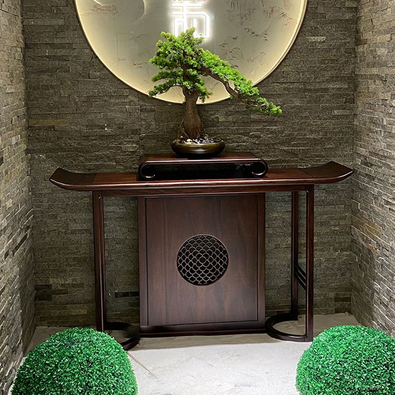 Tavolo console contemporanea a forma di rettangolo tavolo da divano console in legno massiccio marrone