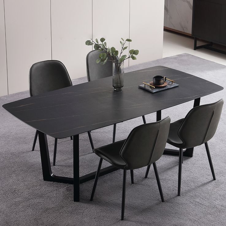 Modern 1/2/3/5 Pieces Dinette Set with Black Sintered Stone Top Rectangle Dining Table Set Clearhalo 'Dining Room Sets' 'Dining Tables & Seating' 'dining_room_set' 'furn' 'furn_dining_room_set' 'Furniture' 'furniture_dining_room_set' 'Kitchen & Dining Furniture' 1200x1200_b6e6b3ea-5337-4d75-8ec2-c899d615051e