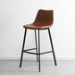 Contemporary Leather Bar Height Stool Metal Base Bar Stool for Living Room