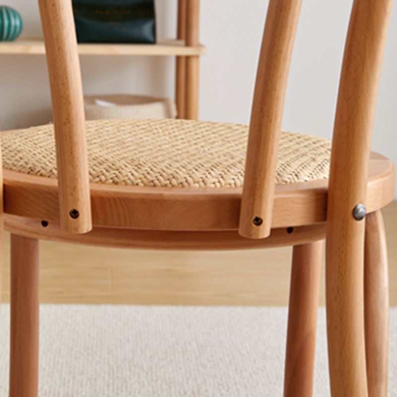 Tropical Style Wood Dining Armless Chair Rattan Patio Dining Side Chair Clearhalo ' kitchen&dining_furn' 'Dining Chairs' 'Dining Tables & Seating' 'dining_chair' 'furn' 'furn_dining_chair' 'Furniture' 'furniture_dining_chair' 'Kitchen & Dining Furniture' 'kitchen' 1200x1200_b6e7664b-d73a-46e3-84ad-9a6e106c3fc6