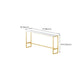 Glam Pub Table Stone Top Rectangle Bar Table for Indoor and Breakroom