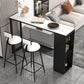 Industrial Iron Bar Table Faux Marble Rectangle Top 41.3"H Bistro Table with Storage Clearhalo 'Bar Furniture' 'Bar Tables' 'bar_tables' 'furn' 'furn_bar_tables' 'Furniture' 'furniture_bar_tables' 'Kitchen & Dining Furniture' 1200x1200_b6e8dcf0-d8d3-4928-b551-7dd158341ffc