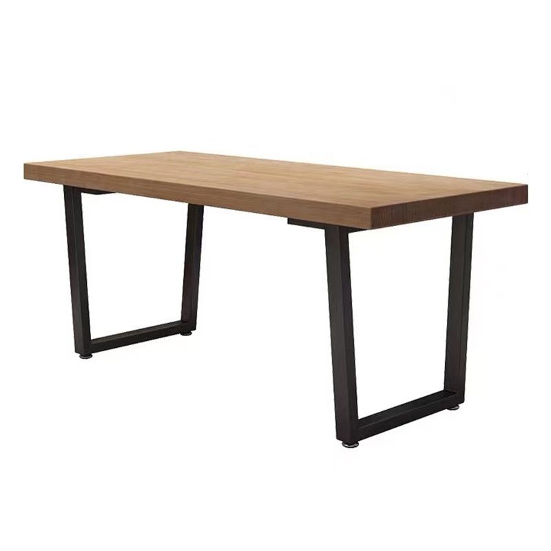 Industrial Pine Solid Wood Dining Table Brown Rectangle Table with Sled Base for Dinning Room Clearhalo ' dining_table' 'Dining Tables & Seating' 'Dining Tables' 'furn' 'furn_dining_table' 'Furniture' 'furniture_dining_table' 'Kitchen & Dining Furniture' 'kitchen&dining_furn' 'kitchen' 'kitchen_dining_table' 1200x1200_b6e98e95-217e-43df-8d0e-b1d0caab6df2