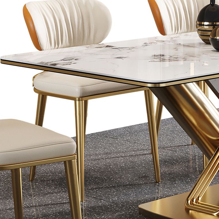 Traditional Luxury Dining Table Stainless Steel Dining Site Table for Indoor Clearhalo ' dining_table' 'Dining Tables & Seating' 'Dining Tables' 'furn' 'furn_dining_table' 'Furniture' 'furniture_dining_table' 'Kitchen & Dining Furniture' 'kitchen&dining_furn' 'kitchen' 'kitchen_dining_table' 1200x1200_b6eae7c9-e575-41a1-b202-83e2aa151573