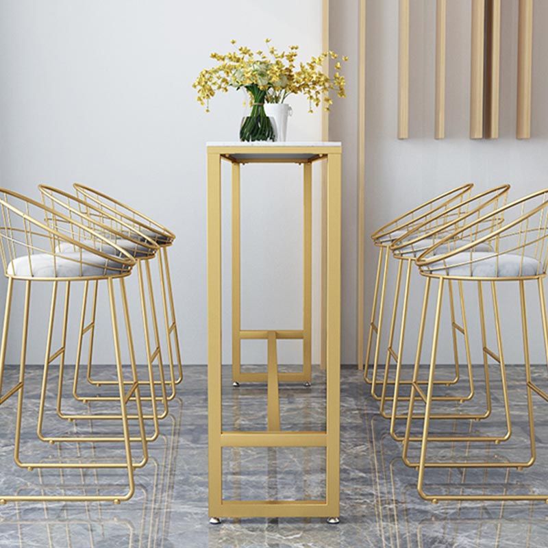 Rectangle Living Room Pub Height Dining Table Contemporary Marble Bistro Table Clearhalo 'Bar Furniture' 'Bar Tables' 'bar_tables' 'furn' 'furn_bar_tables' 'Furniture' 'Kitchen & Dining Furniture' 1200x1200_b6eb270e-b5d5-47f3-a136-5754fbfcb578