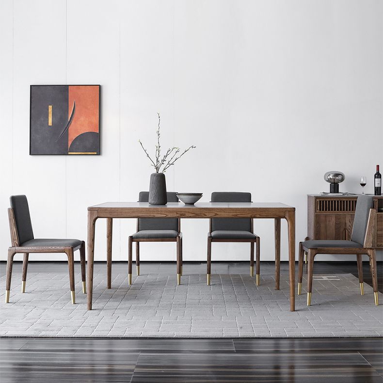 木製のベースと4本の脚を備えた中世のモダンな焼結さた石のテーブル長方形のテーブル