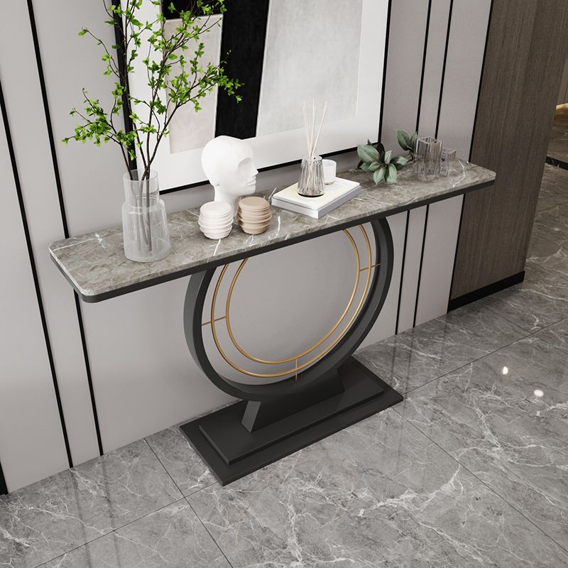 Modern Rectangle Console Accent Table Antique Finish Console Sofa Table in Stone Clearhalo 'Console Tables' 'console_tables' 'Entry & Mudroom Furniture' 'furn' 'furn_console_tables' 'Furniture' 1200x1200_b6ee4027-5796-4587-925e-b06862d493e8