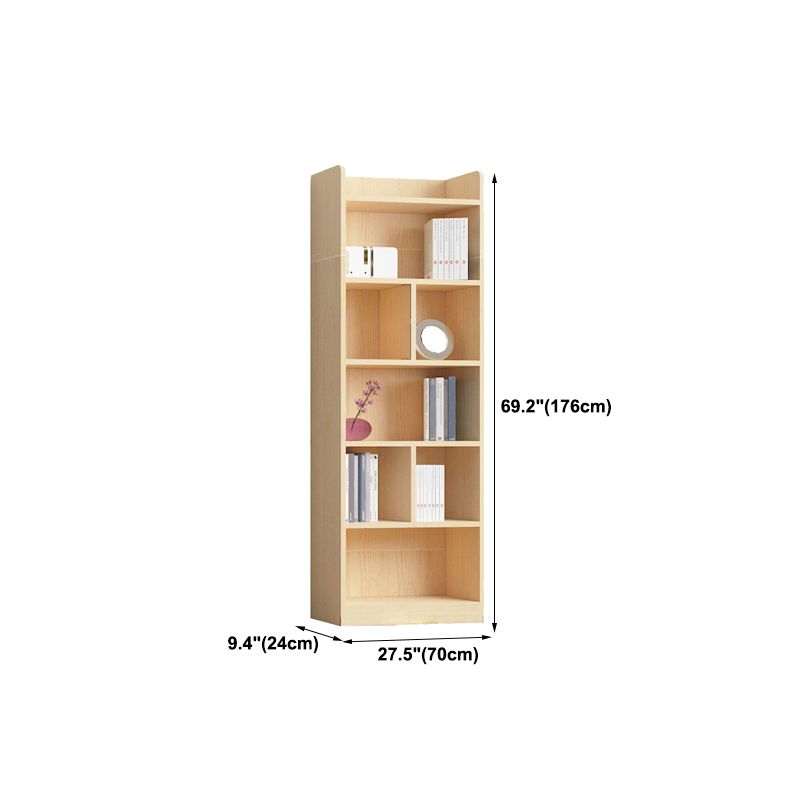 Contemporary Wooden Vertical Book Shelf Closed Back Brown Shelf Bookcase for Study Room Clearhalo 'Bookcases' 'furn' 'furn_bookcases' 'Furniture' 'Office Furniture' 1200x1200_b6eeed06-a7e3-48c9-9cff-90c24fb6f631