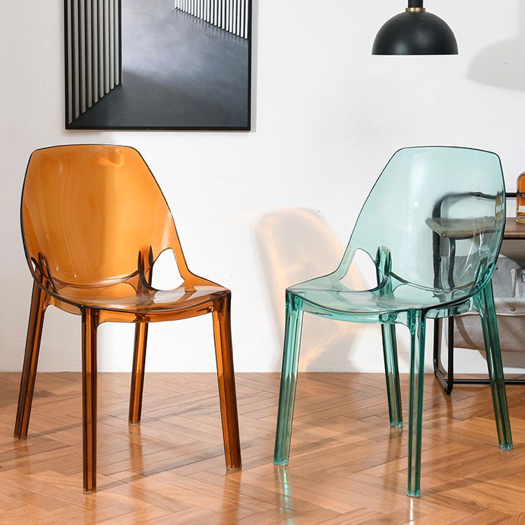 Home Indoor Armless Dining Chairs Acrylic Side Parsons Chair