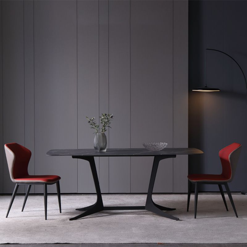 Industrial Style Wingback Parsons Chairs Leather Dining Armless Chairs (Set of 2) Clearhalo ' kitchen&dining_furn' 'Dining Chairs' 'Dining Tables & Seating' 'dining_chair' 'furn' 'furn_dining_chair' 'Furniture' 'furniture_dining_chair' 'Kitchen & Dining Furniture' 'kitchen' 1200x1200_b6f0fec1-fc6c-496c-a44f-e1da1efb7c48