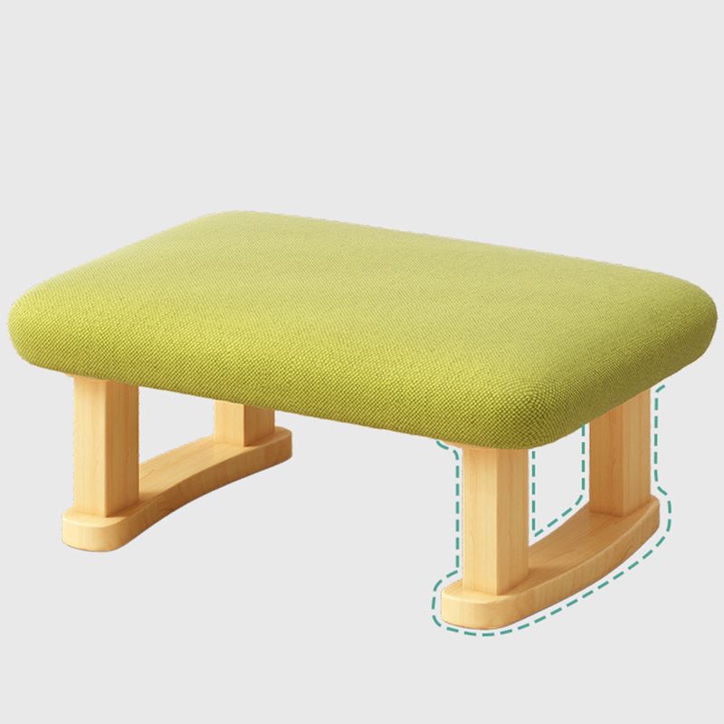 Modern Tear Resistant Ottoman Rectangle Green Cotton Blend Cube