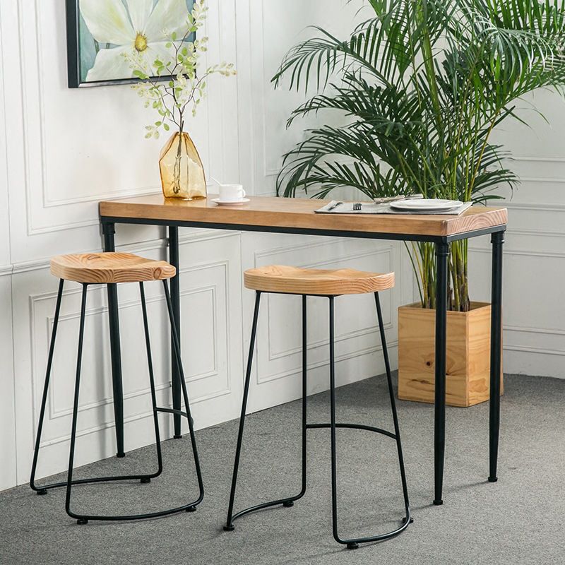 1/2/3 Pieces Industrial Rectangle Pub Table Set Solid Wood Counter Table Set Clearhalo 'Bar Furniture' 'furn' 'furn_home_bar_bar_sets' 'Furniture' 'Home Bars & Bar Sets' 'home_bar_bar_sets' 'Kitchen & Dining Furniture' 1200x1200_b6f22e51-673a-449a-a55c-1ae34b2e540f