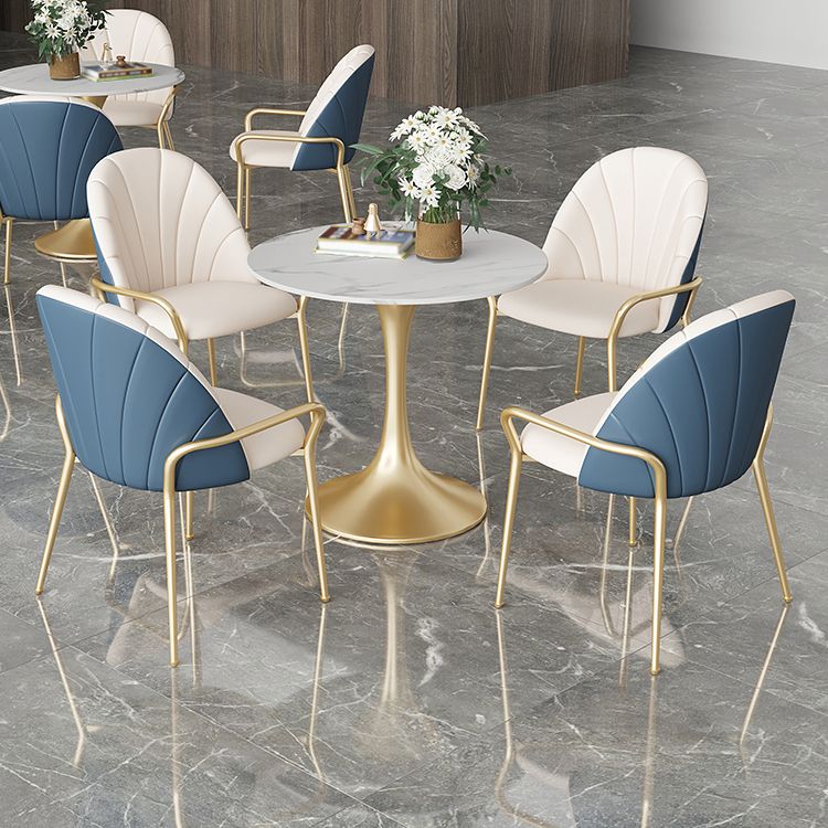 Metal Dining Arm Chair Glam Faux Leather Dining Room Chairs for Home Use Clearhalo 'Dining Chairs' 'Dining Tables & Seating' 'dining_chair' 'furn' 'furn_dining_chair' 'Furniture' 'Kitchen & Dining Furniture' 1200x1200_b6f3024a-73bf-45cb-9bc4-a372f377712e