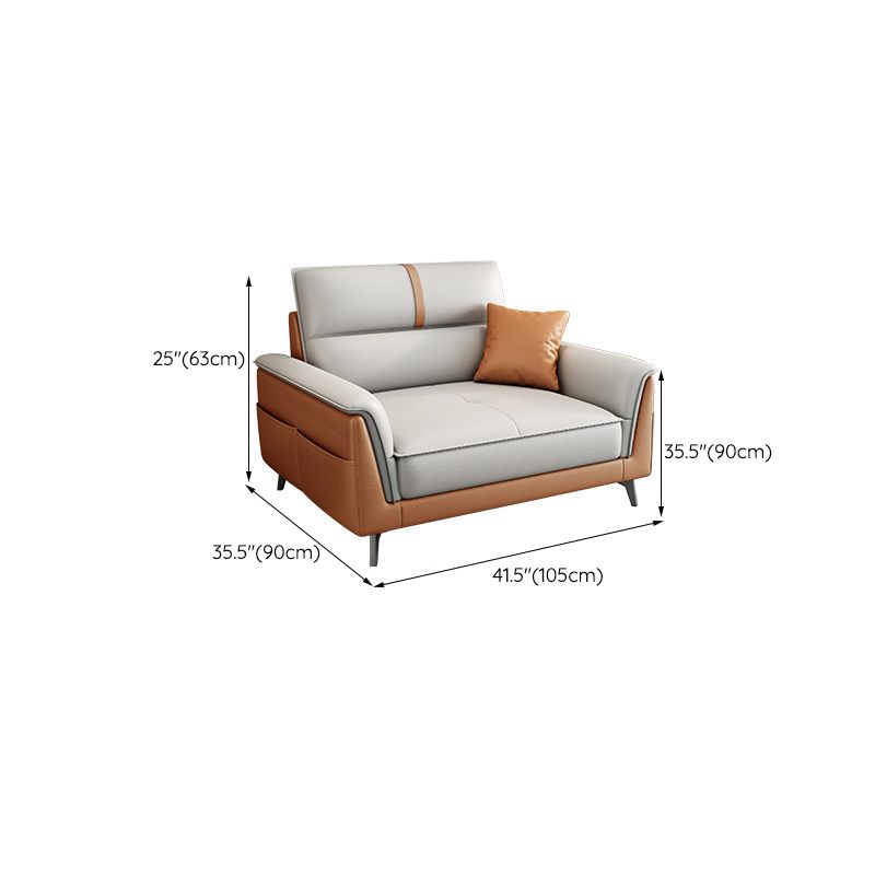 35.43 "brede hedendaagse bank faux leer met kussentoparmkussens sofa