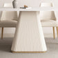 Modern Style Sintered Stone Table Dining Rectangle Table with Metal Legs for Home