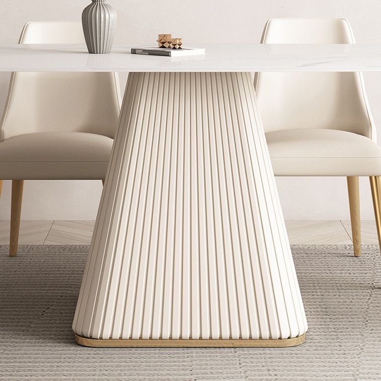 Modern Style Sintered Stone Table Dining Rectangle Table with Metal Legs for Home