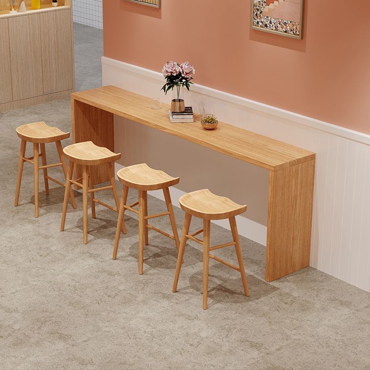 Brown Industrial Style Bar Table Solid Wood Coffe Shop Casual Bar Table Clearhalo 'Bar Furniture' 'Bar Tables' 'bar_tables' 'furn' 'furn_bar_tables' 'Furniture' 'furniture_bar_tables' 'Kitchen & Dining Furniture' 1200x1200_b6f58b25-7614-4c19-8bd5-9e9ec7d98153