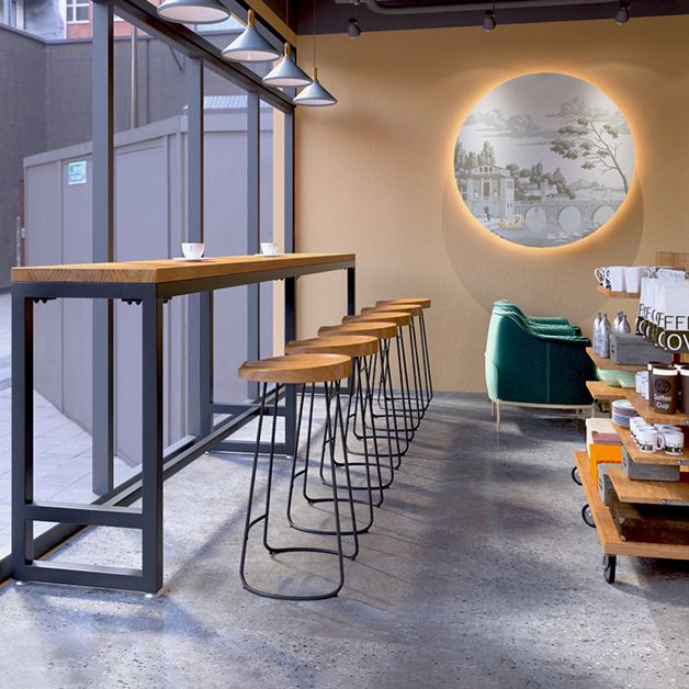 Modern 1/2/4/7 Pieces Solid Wood Pub Table Set Rectangular Counter Table for Dining Room