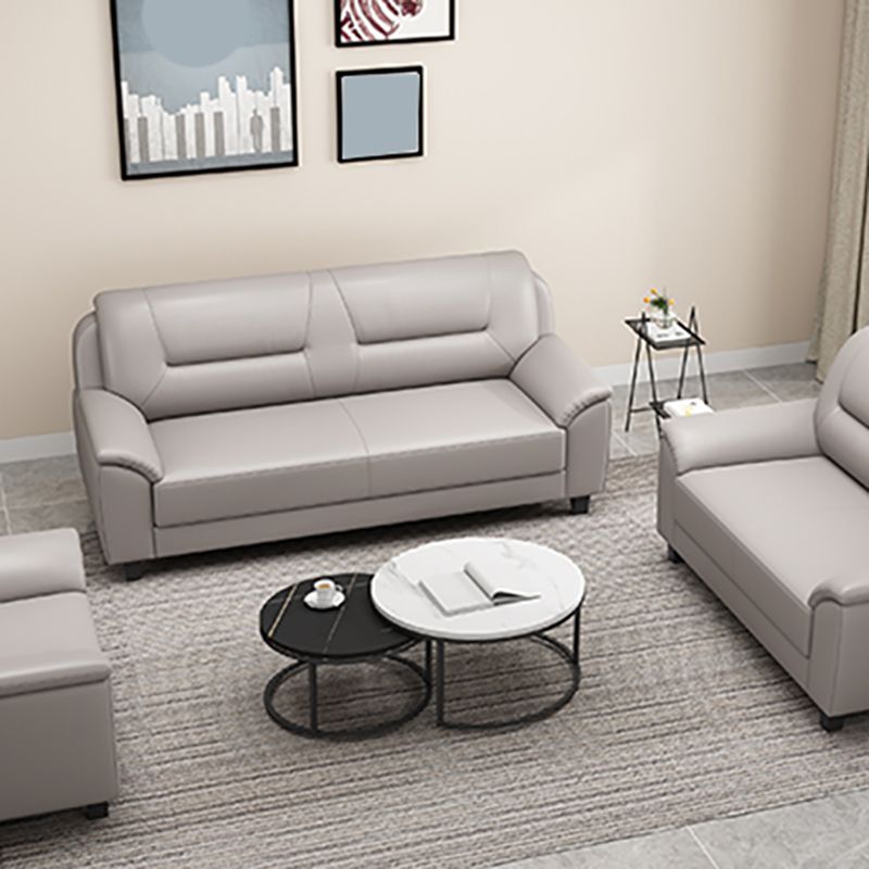 31.50" H Faux Leather Pillow Top Arm Sofa with Cushions for Living Room Clearhalo 'furn' 'furn_sofas' 'Furniture' 'furniture_sofas' 'kitchen' 'kitchen_sofas' 'Living Room Furniture' 'Sofa' 'sofas' 1200x1200_b6f97579-a33a-4559-a2bf-7402a224b1dc