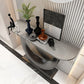 Tavolo di divano console di ferro moderno Stone Mezza Luna Console Tavolino per Hall