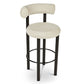 Contemporary Fabric Cushion Metal Barstool with 4 Legs in Matte Finish for Indoor