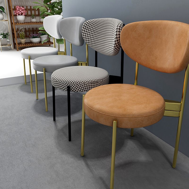 Glam Style Metal Side Chair Matte Finish Open Back Dining Chair for Home Use Clearhalo ' kitchen&dining_furn' 'Dining Chairs' 'Dining Tables & Seating' 'dining_chair' 'furn' 'furn_dining_chair' 'Furniture' 'furniture_dining_chair' 'Kitchen & Dining Furniture' 'kitchen' 1200x1200_b6fb5b2e-af03-4f52-bd5e-35da5638ff7b