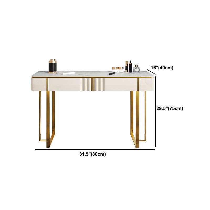 2 -schüchternen Waschtisch -Make -up -Tisch -Eitelkeitshocker in Weiß - 29,53 "H.