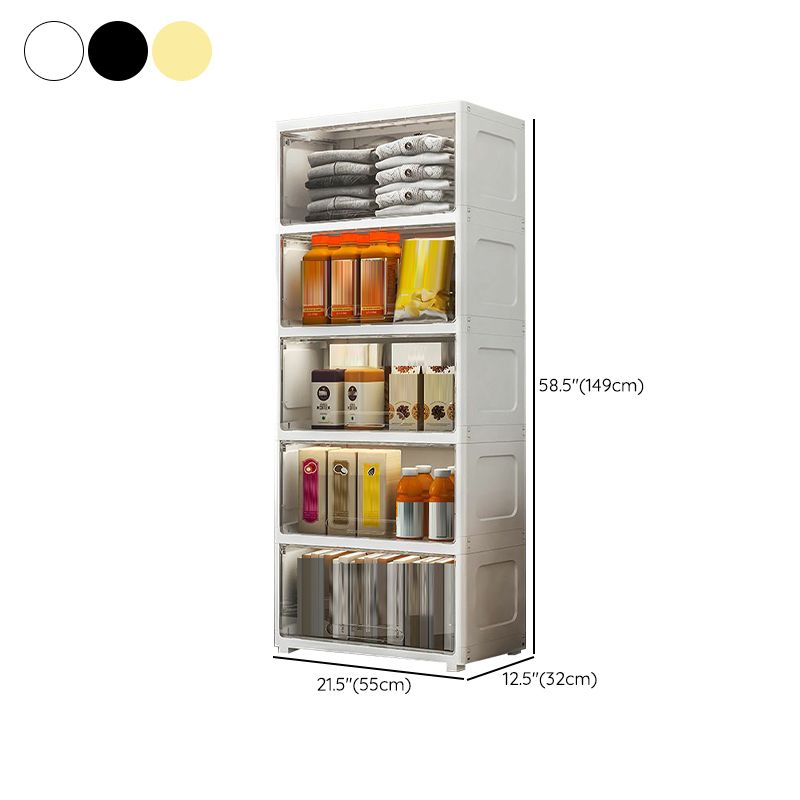 5-Door Storage Cabinet Contemporary Plastic Wardrobe Armoire Clearhalo 'Armoires & Wardrobes' 'armoires_wardrobes' 'Bedroom Furniture' 'furn' 'furn_armoires_wardrobes' 'Furniture' 1200x1200_b7000909-5f2f-4db5-bb0d-7730459903a4