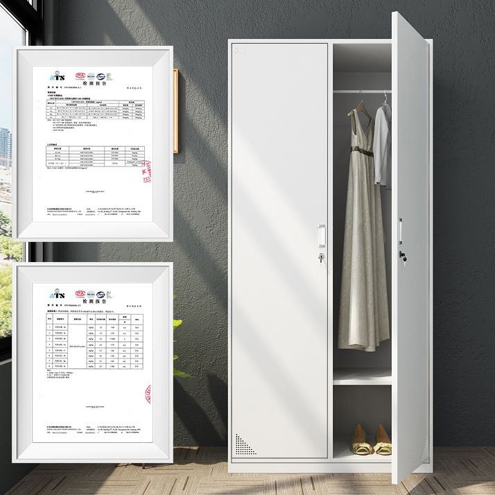 Contemporary Style Home Wardrobe Metal Wardrobe Closet with Locks