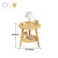 Round Modern Nightstand Imitation Wood Open Storage Night Table with Legs
