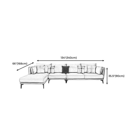 Urban Faux Leather Square Arm Sofa/Sectional for Apartment, Living Room Clearhalo 'furn' 'furn_sectionals' 'Furniture' 'furniture_sectionals' 'Living Room Furniture' 'Sectionals' 1200x1200_b7011031-1921-43cb-a2da-55e3dcadd9da