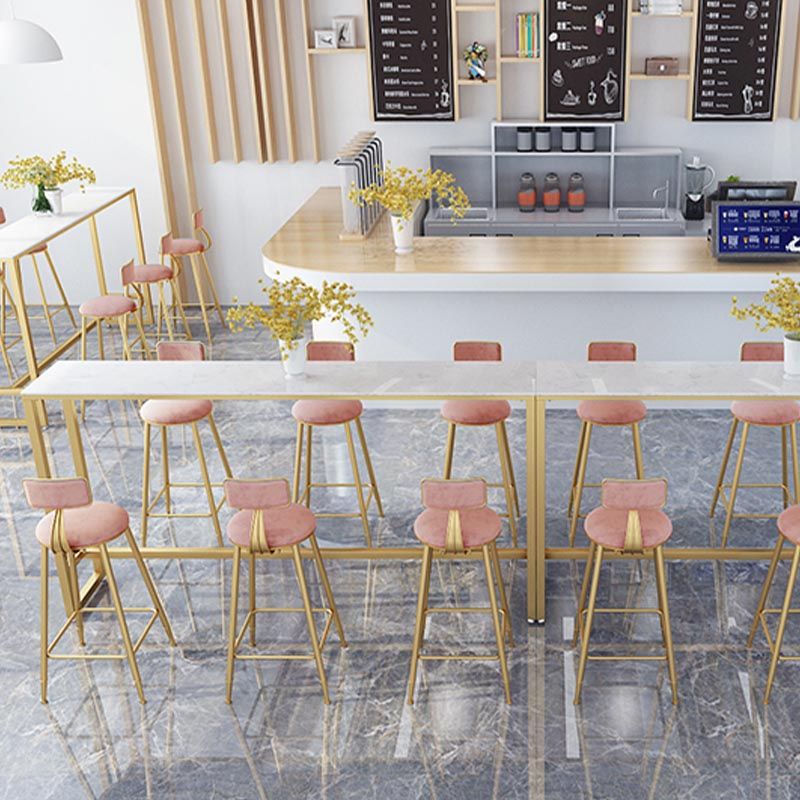 Rectangle Living Room Pub Height Dining Table Contemporary Marble Bistro Table Clearhalo 'Bar Furniture' 'Bar Tables' 'bar_tables' 'furn' 'furn_bar_tables' 'Furniture' 'Kitchen & Dining Furniture' 1200x1200_b7027f5d-c827-4a72-986f-8584c487baa7