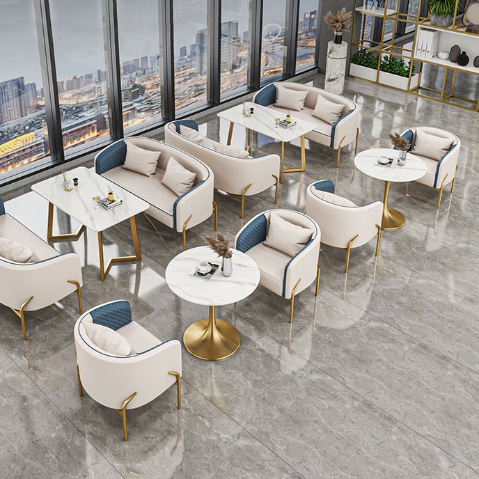 グラムスタイルのダイネットセット1/3/4/5 PCSダイニングチェア付きラウンドストーンダイナーテーブル