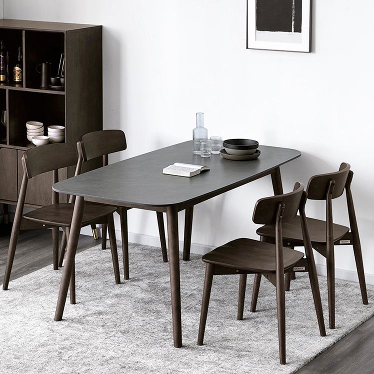 Simplicity Rectangle Dining Room Table Grey Sintered Stone Table with 4 Legs Clearhalo ' dining_table' 'Dining Tables & Seating' 'Dining Tables' 'furn' 'furn_dining_table' 'Furniture' 'furniture_dining_table' 'Kitchen & Dining Furniture' 'kitchen&dining_furn' 'kitchen' 'kitchen_dining_table' 1200x1200_b705703c-5000-4176-b54c-b3cba3d8cf44