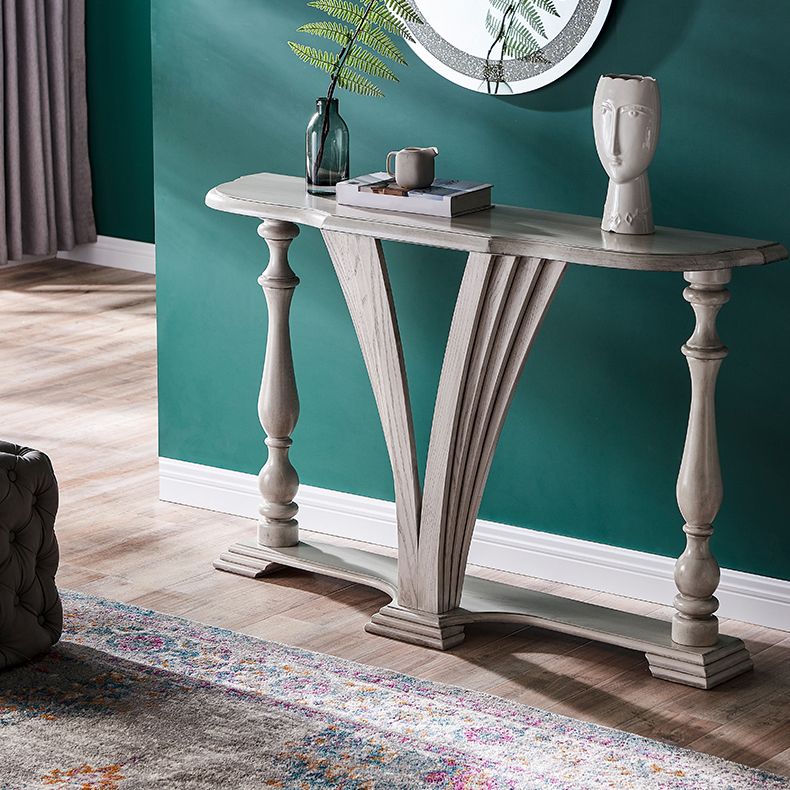Tavolo da console in legno di gomma vittoriana Tavolo da divano console a forma gratuita per Hall