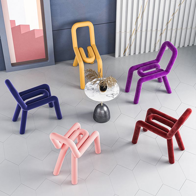 Designer Style Hotel Velvet Side Chair Matte Finish Open Back Dining Chair Clearhalo ' kitchen&dining_furn' 'Dining Chairs' 'Dining Tables & Seating' 'dining_chair' 'furn' 'furn_dining_chair' 'Furniture' 'furniture_dining_chair' 'Kitchen & Dining Furniture' 'kitchen' 1200x1200_b708eebd-39e4-4261-a4b6-a7158c52daeb