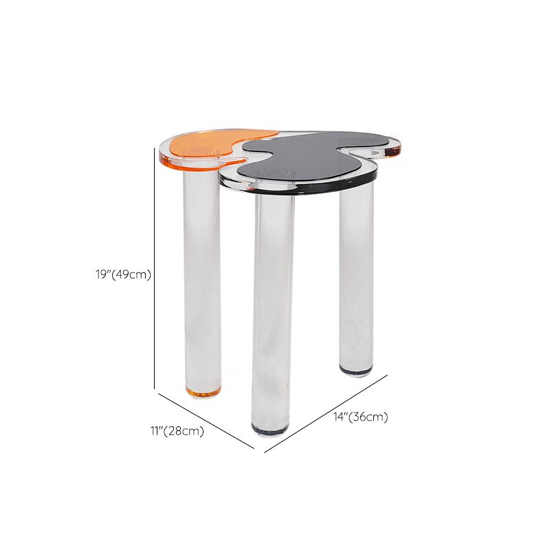 Tavolo d'angolo di plastica modernistico 3 gambe a forma di soggiorno a forma naturale tavolino