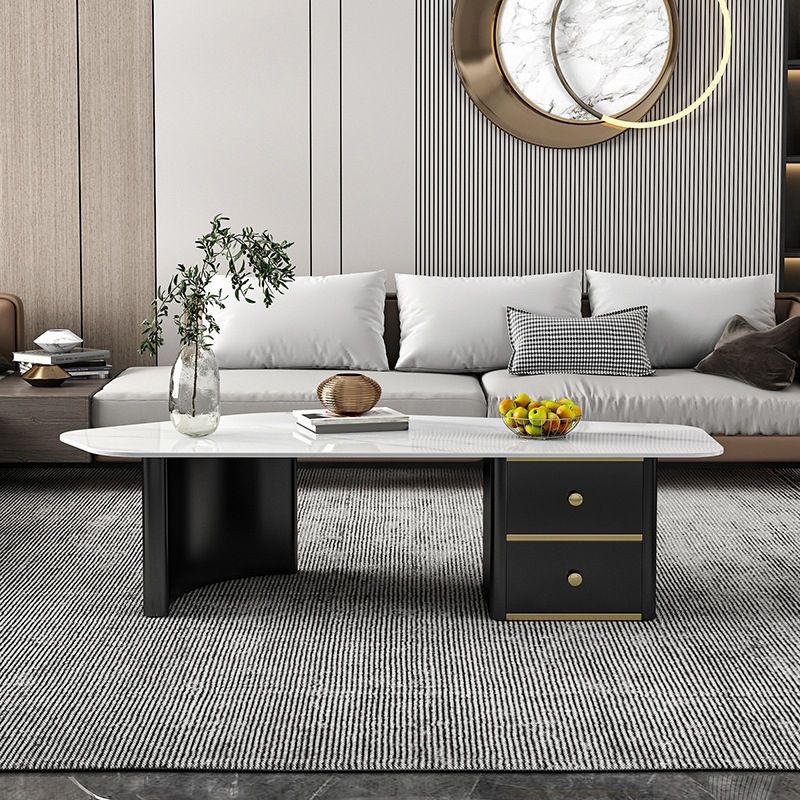 2 - Drawer Irregular Slate Coffee Table 15.7" H 1 Single Coffee Cocktail Table Clearhalo 'Coffee & Accent Tables' 'Coffee Tables' 'coffee_tables' 'furn' 'furn_coffee_tables' 'Furniture' 'Living Room Furniture' 1200x1200_b70b42f8-fc75-416b-b981-273efc43dbba