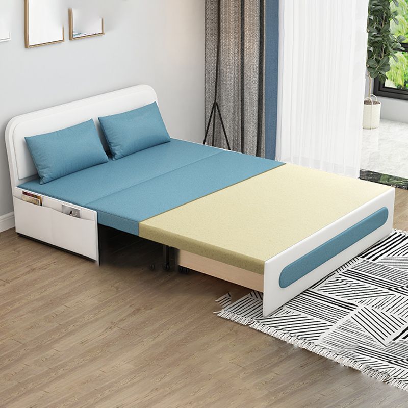 Faux Leather Contemporary Convertible Armless Bed Sofa Couch