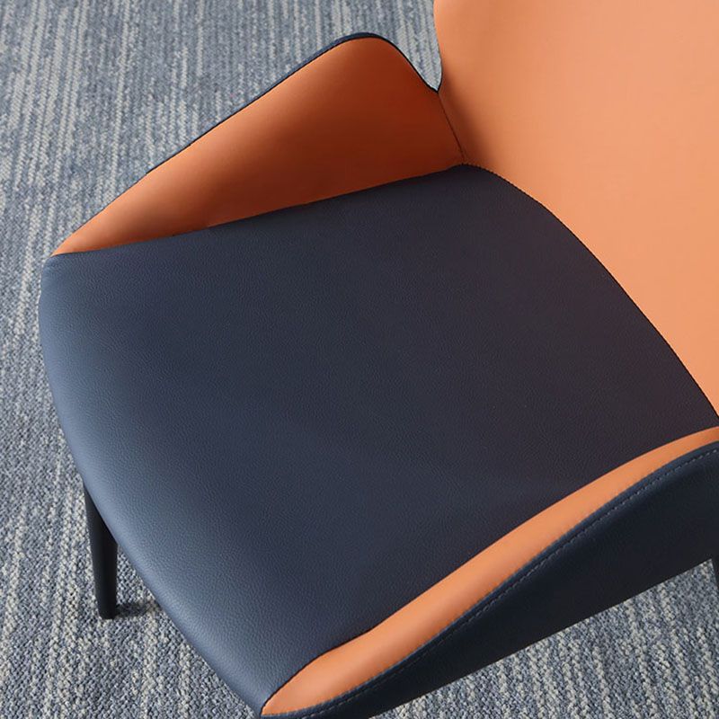 Industrial Metal Dining Room Chair Faux Leather Dining Arm Chair for Restaurant Use Clearhalo ' kitchen&dining_furn' 'Dining Chairs' 'Dining Tables & Seating' 'dining_chair' 'furn' 'furn_dining_chair' 'Furniture' 'furniture_dining_chair' 'Kitchen & Dining Furniture' 'kitchen' 1200x1200_b70dd758-61b8-44de-ae33-a28c0aeb26e2