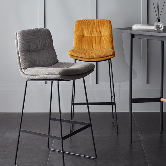 Scandinavian Coffee Shop Footrest Stool Matte Finish Upholstered Barstool Clearhalo 'Bar Furniture' 'Bar Stools' 'bar_stools' 'Furniture' 'furniture_bar_stools' 'Kitchen & Dining Furniture' 1200x1200_b70e2049-0b80-4f9d-8748-d84ee7785f6f