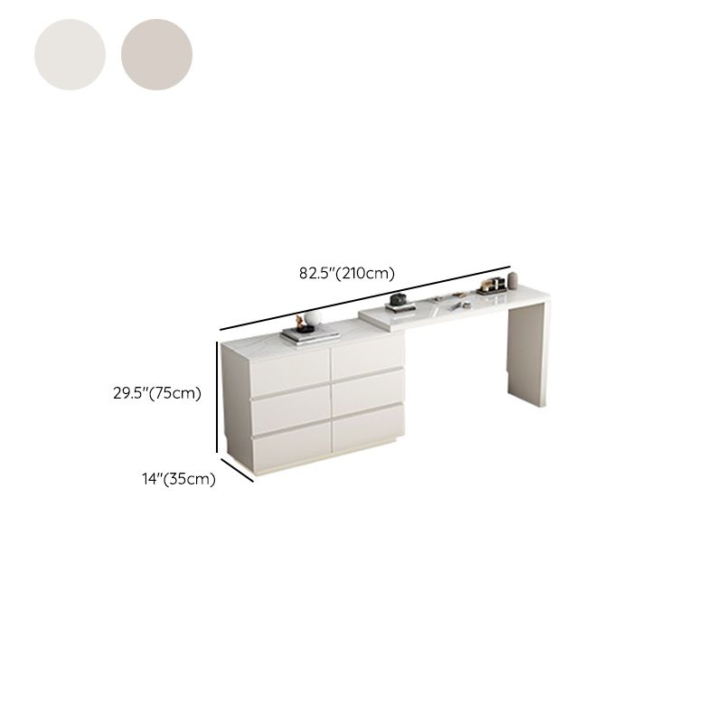 Moderne stijl stenen taak bureau rechthoekige vorm kantoor bureau met 6-laden